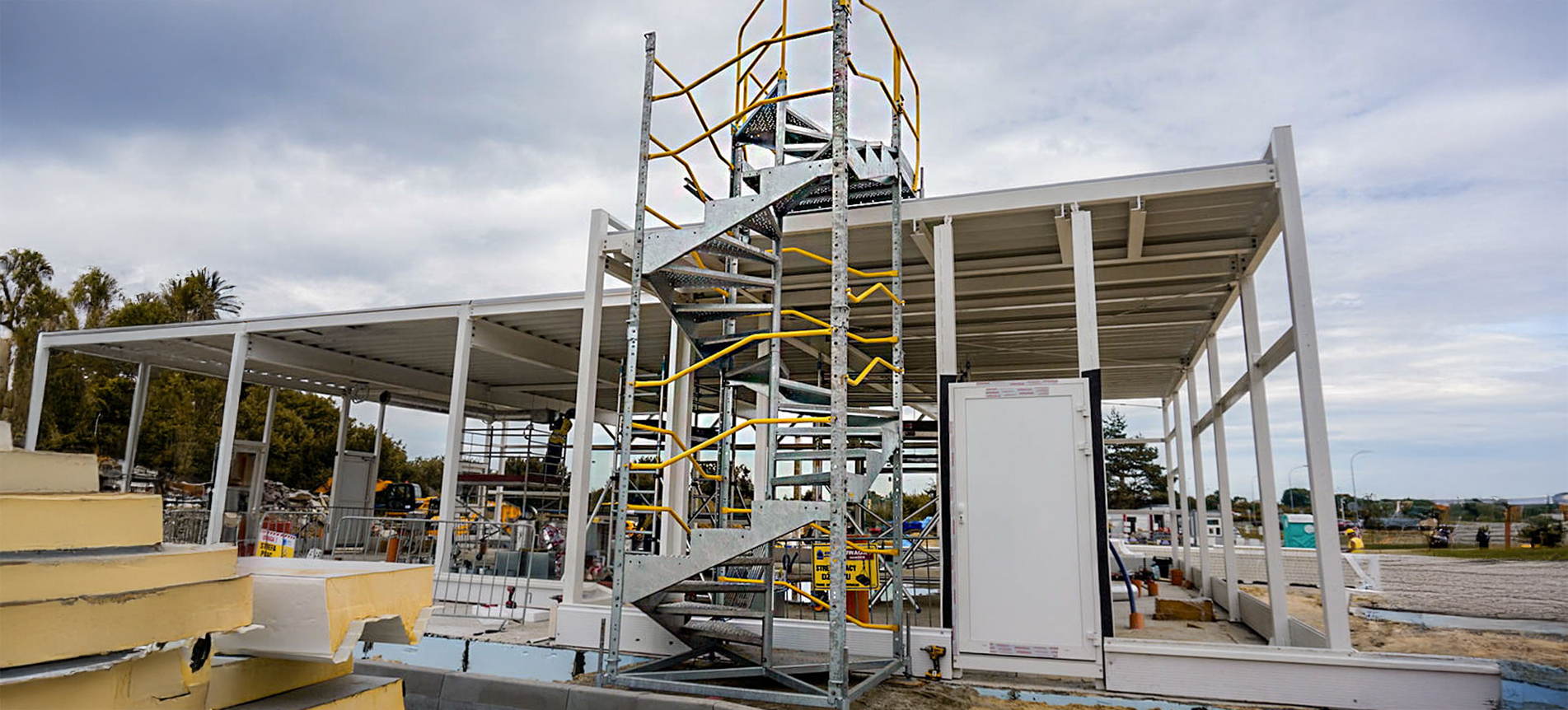 SST staircase for safe roof access at fuel station in Rzeszow