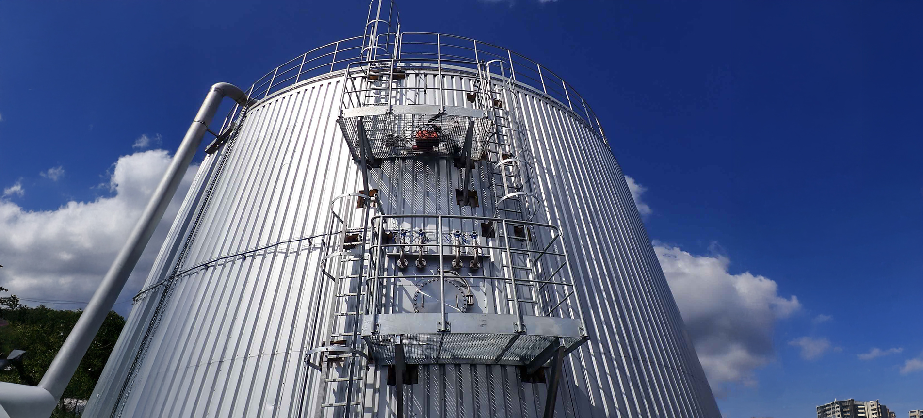 Steel communication system for biogas plant tanks in Zbiersko