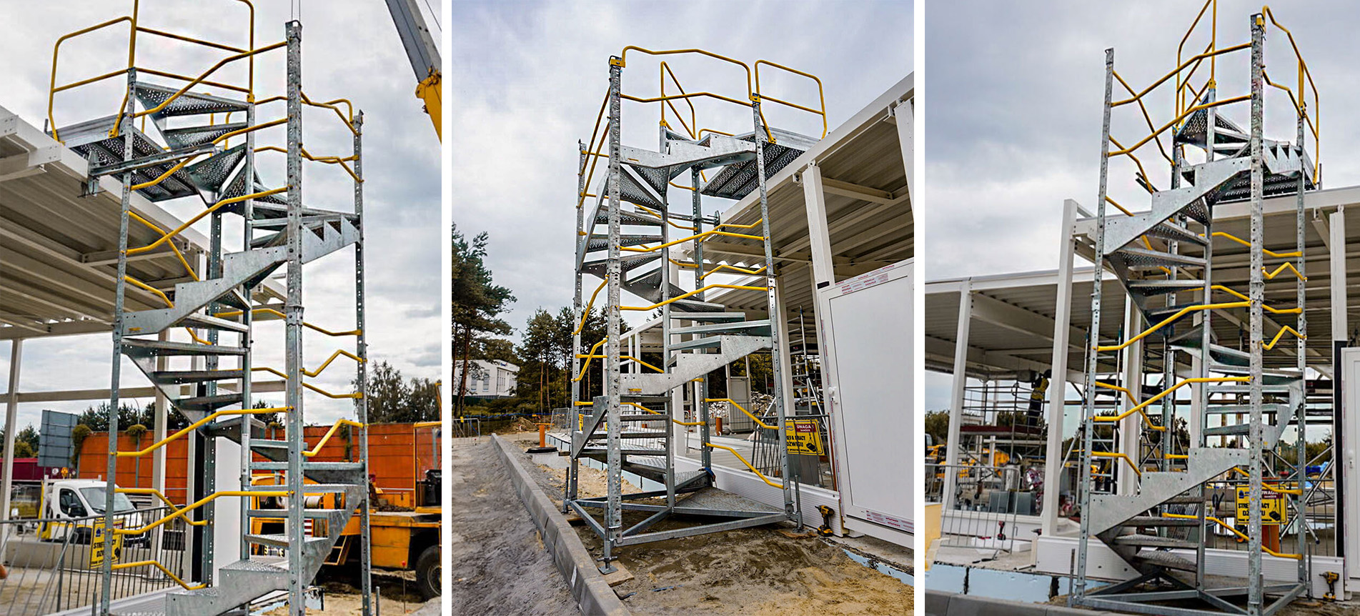 SST staircase for safe roof access at fuel station in Rzeszow