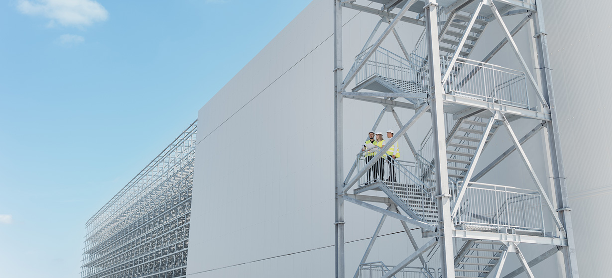 Stahltreppe für eine Anlage der Lebensmittelindustrie in Polen