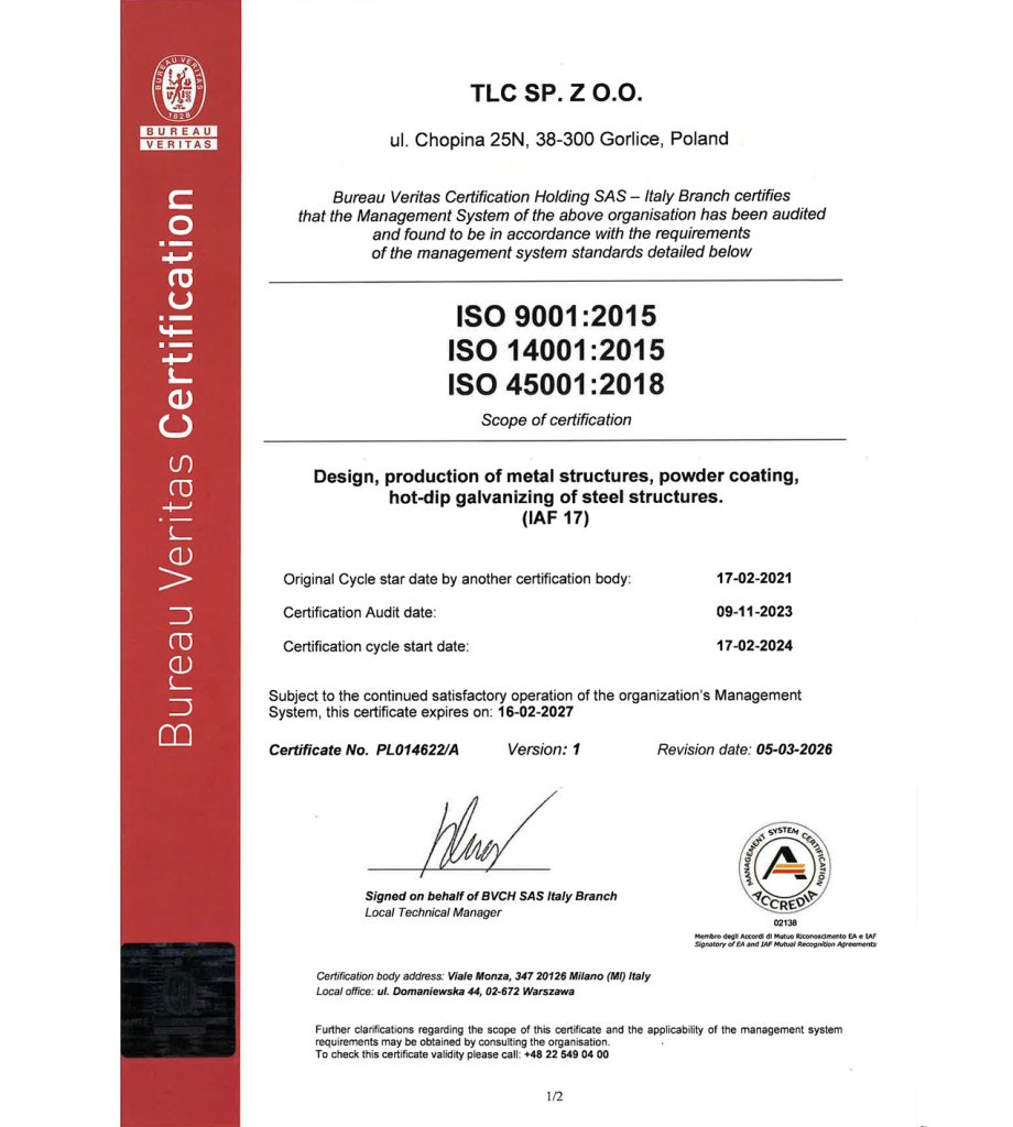 TLC EU Steel Equipment | Design &amp; Production